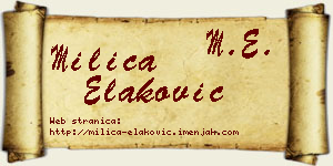 Milica Elaković vizit kartica